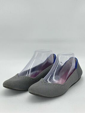 Rothys Point Flats Size 10 Gray Birdseye Knit Pointed Toe Slip On Comfort Shoes